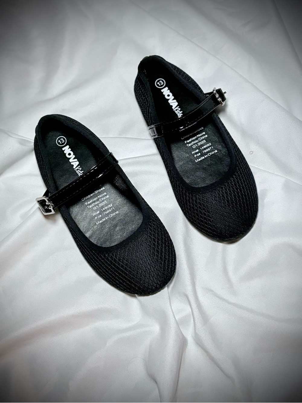 Fashion Nova Black Girls' Mary Jane Flats with Buckle Strap